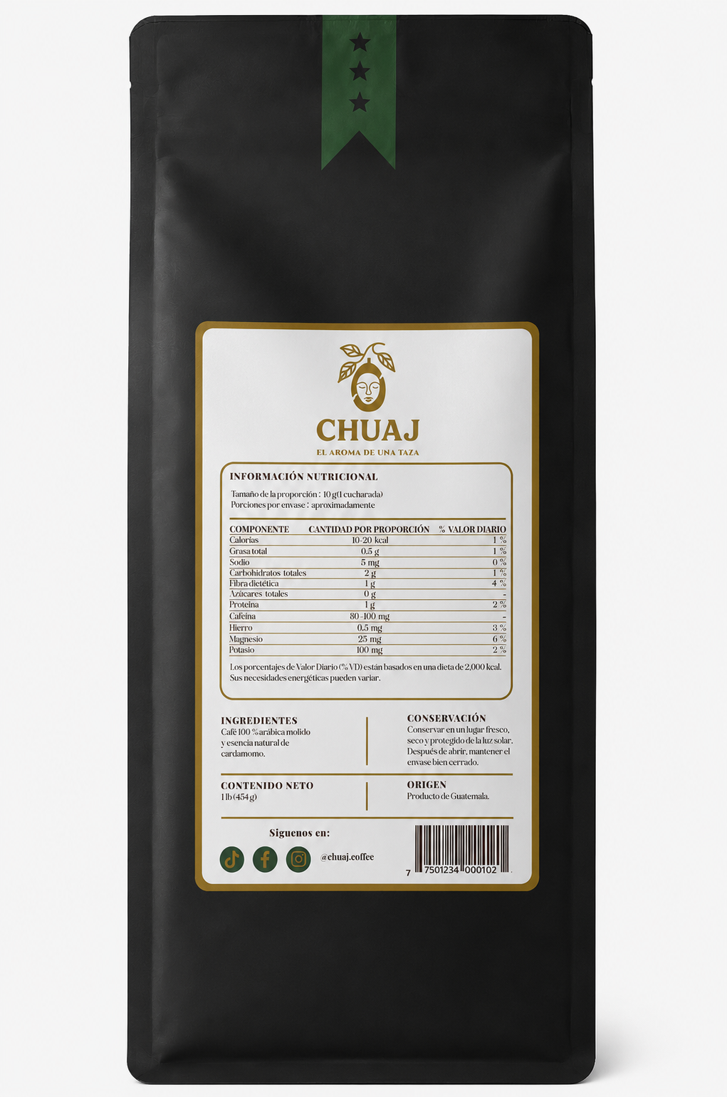 Café CHUAJ con esencia de cardamomo – 1 LB - Imagen 2
