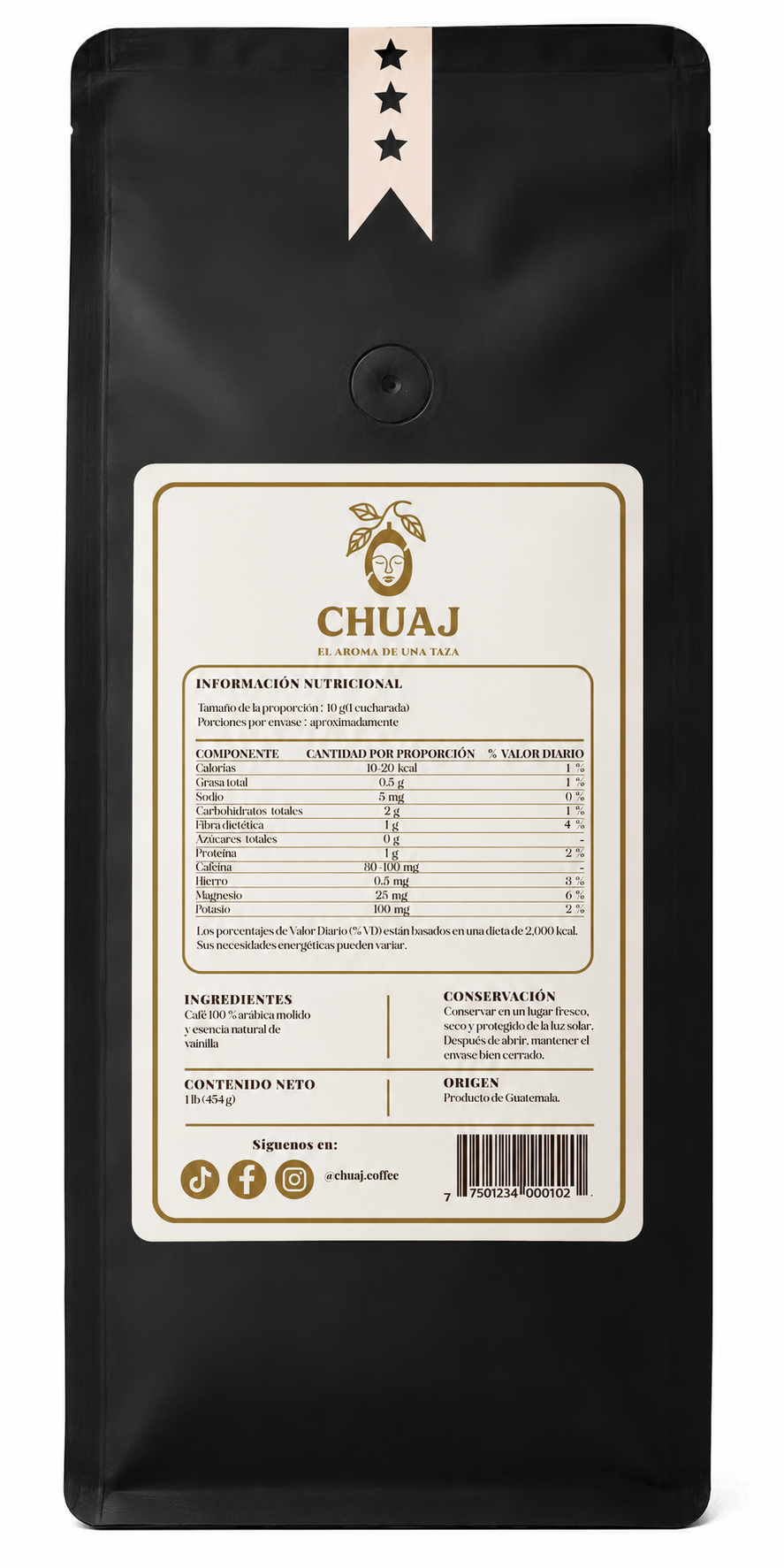Café CHUAJ con esencia de vainilla – 1 LB - Imagen 2