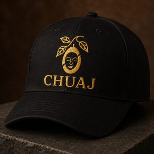 Gorra negra con bordado dorado